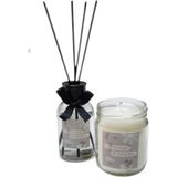 Oda Kokusu Seti - 150G Kokulu Mum & 100ML Çubuklu Oda Parfümü (Vanilya-1, Kavanoz)