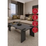 Odaco Fuji Modern Premium Oval Ayaklı %100 Mdflam Salon Orta Sehpa 100X60X40 cm - ANTRASİT