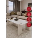 Odaco Fuji Modern Premium Oval Ayaklı %100 Mdflam Salon Orta Sehpa 100X60X40 cm - BEYAZ