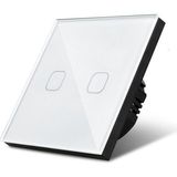 Oddity Çift Düğme Dokunmatik Işık Anahtarı Beyaz Cam Panel Nötrsüz 1 Way SK-A801-02