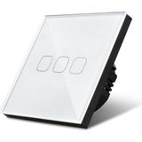 Oddity Üçlü Dokunmatik Işık Anahtarı Beyaz Cam Panel Nötrsüz 1 Way 3 Kanal SK-A803-01