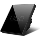 Oddity Üçlü Dokunmatik Işık Anahtarı Siyah Cam Panel Nötrsüz 1 Way 3 Kanal SK-A803-02