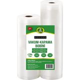 Odea 10 Metre (1 Adet 20CM x 5 Metre ve 1 Adet 25CM x 5 Metre ) Gofrajlı Tırtıklı Rulo Vakum Poşeti 2'li Bobin Vakumlama Folyosu, Vakumlu Rulo, Folyo Rulosu, Bpa Içermez, Tüm Vakumlama Makineleri Için, Yır