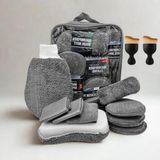 Odea 11 Parça Mikrofiber Oto Yıkama Seti, Fırça ve Bez ile Tam Set - Antrasit - 13 cm