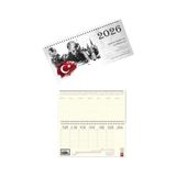 Odea 2026 Atatürk Haftalık Masa Takvimi Masa Sümeni Büyük Boy 33X16 cm - 41 Delft Blue