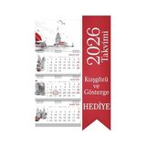 Odea 2026 Büyük Boy Gemici Takvimi Denizci Duvar Takvimi Istanbul 33X77,5 cm - 41 Delft Blue