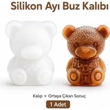 Odea 3 Boyutlu Ayıcık Buz Kalıbı, Silikon Ayı Şekilli Tek Gözlü Buzluk, Kahve Kokteyl ve Soğuk Içecek Sunumu, 5 x 7 Cm, 1 Adet - 1 m