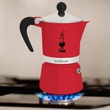 Odea 3 Fincan Kapasiteye Sahip Kırmızı Ocak Üstü Espresso Pişirici