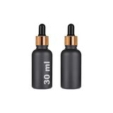 Odea 30 ml Mat Siyah Cam Damlalıklı Serum Şişesi 30 cc Renkli Metal Kapaklı Dropper Cam Şişe 2 Adet (Gold Yüzük | Siyah Lastik) - 41 Delft Blue