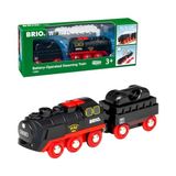 Odea 33884 Pilli Buharlı Tren | Ahşap Tren Pille Çalışan Buhar Treni, 3 Yaşından Büyük Çocuklar Için, Demiryolu Oyunu Sırasında ve Devreyi Genişletmek Için. - 0 Siyah - 1 - 1,5 Yaş