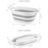 Odea 38 Litre Kapasiteli Katlanabilir Silikon Çamaşır Sepeti, Ergonomik - 00-Siyah - Beyaz