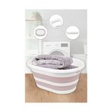 Odea 38 Litre Katlanabilir Silikon Çamaşır Sepeti Akordiyon Katlanır Sele Yer Kaplamayan Taşınabilir Ergonomik Kulplu Dayanıklı ve Hafif Depolama Sepeti Banyo ve Ev Kullanımı Kirli Sepeti (Pembe, 38 Litre) - 00-Siyah - Beyaz