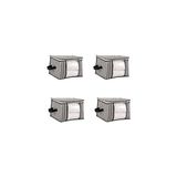 Odea 4 Adet Lüks Pencereli Çok Amaçlı Dolap Düzenleyici Hurç Çorap Hurcu 34 x 22 x 22 cm (Siyah)
