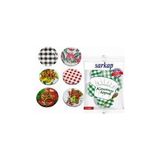 Odea 4 Paket 10'lu Hijyenik Poşetli Kavanoz Kapağı Seti 4 Desen 82 mm Karışık Gönderim - 41 Delft Blue