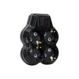 Odea 4lü Anahtarlı Golyat, Dörtlü Topraklı Priz Çoklayıcı Fiş, Siyah Renk, 16A 250 Volt, Max 3600 Watt - Ahşap - Bej - Siyah