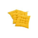Odea 4’lü Sandalye Minderi – Bağcıklı, Çökme Yapmaz Sünger Dolgulu, Yıkanabilir – 40X40 cm (Sarı)