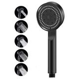 Odea 5 Fonksiyonlu Turbo Fan Duş Başlığı – Siyah, Yüksek Basınçlı, Su Tasarruflu, Masaj & Yağmur Spreyli, Modern Şık Tasarım - Ahşap
