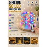 Odea 5 Metre Renkli 50LED Işıklar Peri Işıkları 8 Mod Rgb Işıkları USB Çok Renkli Işık Peri Dize Işıkları Tel Fonksiyonlu Süsleme Ince Telli Aydınlatmalı Şerit LED Yılbaşı Işık Yılbaşı Süsü - 1 x 100 cm - 00 Beyaz