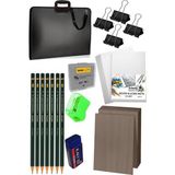 Odea 50X70 Resim Çantası Seti 1 Paket Fatih Karakalem 50X70 Proje Çantası Duralit Resim Kağıdı Dereceli Resim Kağıdı Hamur Silgi