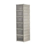 Odea 6 Katlı Katlanabilir Organizer, Çok Amaçlı Ayakkabılık, Taşınabilir Portatif, 25.5 x 34.5 x 105 cm (Beyaz) - 0 - Siyah