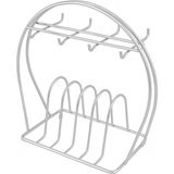 Odea 6’lı Fincan Askılığı – Metal Tabak ve Fincan Düzenleyici Stand, Paslanmaz, Şık ve Kullanışlı Mutfak Organizeri - 001-Renkli