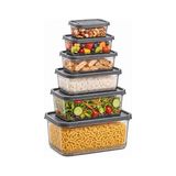 Odea 6lı Şeffaf Saklama Kabı Seti, 6 Litre, Derin Dondurucu ve Mikrodalga Için Çok Boyut Büyük Küçük Boy Kapaklı Yemek Gıda Depolama Kutusu, Plastik Mutfak Düzenleyici Organizer, Bpa Içermez (Gri)