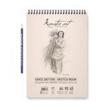 Odea A4 Eskiz Defteri, Ince Grenli, Kolay Silinebilir Ph Nötr Kağıt, Spiralli Sketch Book, 90 G/m², 40 Yaprak, Çizim ve Karakalem Için - 41 Delft Blue