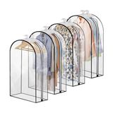 Odea Aee® Çoklu Elbise Abiye Takım Kıyafet Kılıfı 60X100 cm | Transparan Şeffaf Pvc Gamboç | Uzun Elbise, Abiye, Takım, Gömlek, Ceket Koruma | Arkası Hava Alan Bez, Ön ve Yanlar Tamamen Şeffaf - 00 Bordo