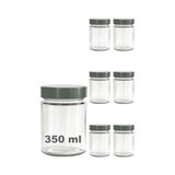 Odea Afracam 350 ml Kavanoz Metal Derin Kapaklı 350 cc Şeffaf Reçel, Marmelat Cam Kavanoz Deep 6 Adet (Gümüş Kapak)