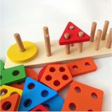 Odea Ahşap Eğitici Öğretici 5"li Geometrik Şekil Yerleştirme Bultak