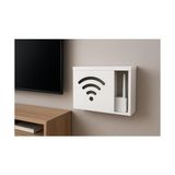 Odea Ahşap Modem Saklama Kutusu Dekoratif Wifi Saklama Kutusu Demonte 35 x 40 cm Sürgülü Kapak Wi-Fi Desenli