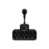 Odea Akım Korumalı Priz, Duvar Priz Çoğaltıcı, 3x Priz Soketi, 2x Type-C Girişi, 1x USB Girişi, Çocuk Korumalı ve Isıya Dayanıklı Yapı, Aşırı Gerilim Koruyucu, 16A/3680W (Kablosuz) (Siyah) - Ahşap - Bej - Siyah