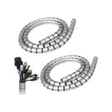 Odea Aksesuarcı 16 mm Gri 1 Metre Spiral Kablo Toplayıcı, Boru Tipi Kablo Düzenleyici (2 Adet)