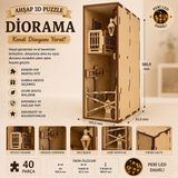 Odea Algwooddesign Diorama Ahşap Maket, 40 Parça Dıy Minyatür Şehir Sokağı Dioraması, Peri LED Dahil, Mdf 3D Puzzle, Book Nook ve Dekorasyon Seti, 13,95 x 6,12 x 18,09 cm - (DipCamo)Charcoal-White