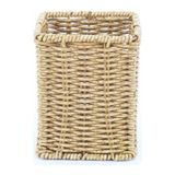 Odea Amberhaus El Örgüsü Rattan Mutfak Kaşıklık ve Düzenleyici - Hasır Dokulu Tezgah Üstü Çatal Bıçak Standı - Bohem Dekoratif Organizer (Dikdörtgen) - 0 - 19 L