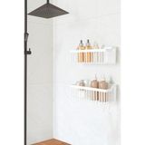 Odea Ata Home Banyor Yapışkanlı Banyo Rafı, 2'li Banyo Düzenleyici Organizer Duş Şampuanlık, Plastik Beyaz