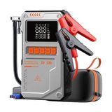 Odea Auhma 10000MAH Jump Starter Akü Takviye Cihazı - 150 Psı Lastik Şişirme Hava Pompası, Taşınabilir Powerbank ve LED Fenerli Çok Amaçlı Araç Kiti (Gri)