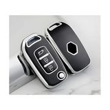 Odea Autohan Keys Megane 4 Joy, Clio 5, Captur, Taliant Express Için 3 Butonlu Nano Anahtar Kılıfı, Siyah-Gümüş
