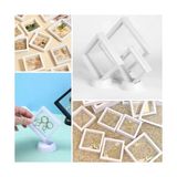 Odea Bakgelal 11 x 11 cm Standlı 3D Takı Ziynet Hatıra Koleksiyon Saklama Kutusu Şeffaf Film Çerçevesi