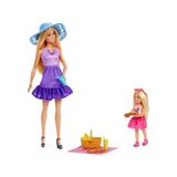 Odea Barbie Malibu ve Chelsea Kıyafetleri ve Aksesuarları Barbie Aile ve Dostlar Serisi Bebekler ve Aksesuarlar, 2 Bebek ve 9 Aksesuar ile Piknik Temalı Oyun Seti JBF43