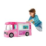Odea Barbie'nin 3'ü Bir Arada Muhteşem Karavanı ve Aksesuarları, Havuz, Kamyonet, Tekne ve Aksesuarlı Araç Dahil GHL93