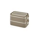 Odea Beslenme Kutusu Paslanmaz Çelik - 2000 ml Çorba (Yoğurt) Kaseli 2 Katlı Yeni Nesil Sefer Tası Lunch Box (Kahve) - Adaçayı