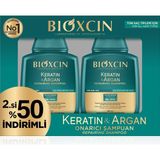 Odea Bioxcin Keratin & Argan Onarıcı Şampuan | 2 x 300 ml | Yıpranmış ve Hasar Görmüş Saçlar Için | Hidrolize Keratin + Argan Yağı + Biocomplex B11
