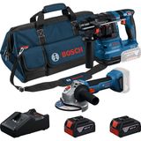 Odea Bosch Professional Gws 18V-8 Akülü Taşlama & Gbh 185 Akülü Kırıcı Delici & 2 x 4.0AH Akü & Gal 18V-40 Şarj Cihazı & M-Bag, Karton Kutuda
