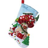 Odea Bucilla, Gnome Christmas 45,72 cm Keçe Aplike Çorap Yapma Kiti, Kendin Yap Tatil Iğne Noktası Sanatları ve El Sanatları Için Mükemmel, 89473E - 0 - 1 Ay - 00-Bordo