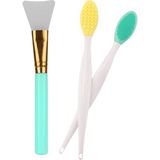 Odea Buffer 2'li Silikon Maske Sürme Spatulası 2'li Dudak Burun Peeling Etkili Gözenek Temizleme Fırçası - 01