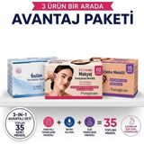Odea Bybars Puregleam Kadın Bakım ve Seyahat Seti 35 Mendil (10 Makyaj + 10 Intim + 15 Oje Temizleme Mendili)