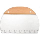 Odea Çelik Oval Ahşap Saplı Hamur Kesici Spatula, Kahverengi - 0 - 19 L