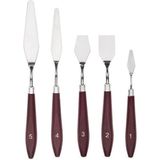 Odea Çelik Spatül 5 Li Set Resim ve Heykel Çelik Spatula Esnek Palet Bıçağı Pasta Spatulası 1 Paket