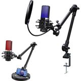 Odea Coverzone Rgb USB Condenser Microphone – Studio Kalitesinde Kayıt, Gürültü Azaltmalı Profesyonel Mikrofon, Oyun Yayını ve Podcast Için Kardioid Mikrofon, Metal Gövdeli Tripod Standlı | X3R